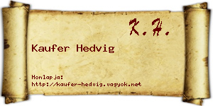 Kaufer Hedvig névjegykártya